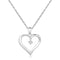 Sterling Silver Diamond Embellished Open Heart Pendant (.03 cttw)