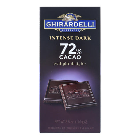 Ghirardelli Intense Dark 72% Cacao Twilight Delight Chocolate Bars - Case Of 12 - 3.5 Oz