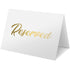 10 Pack Gold Reserved Table Signs for Wedding Party Restaurant Double Sided Reserved Table Signs Gold Reserved Signs for Tables Gold Table Reserved Cards White Paper Reserved Table Tent Card