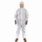 AMZ Medical Supply Disposable Coveralls for Men Women 3X Large Pack of 5 White Hazmat Suits Disposable with Hood Zipper 60gsm Microporous Hazmat Suit Costume Waterproof Lab Coveralls Disposable