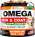 Omega 3 for Dogs Dog Skin and Coat Supplement Fish Oil for Dogs Chews Allergy and Dog Itch Relief Dog Anti Shedding Supplement Dog Dry Skin Treatment Salmon Oil Made in USA 120 Treats