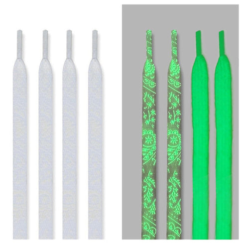 WFJ Glow In The Dark Shoe Laces 47 (120cm) Luminous All Sports Thick Flat Laces for Sneakers Fluorescent Shoestrings