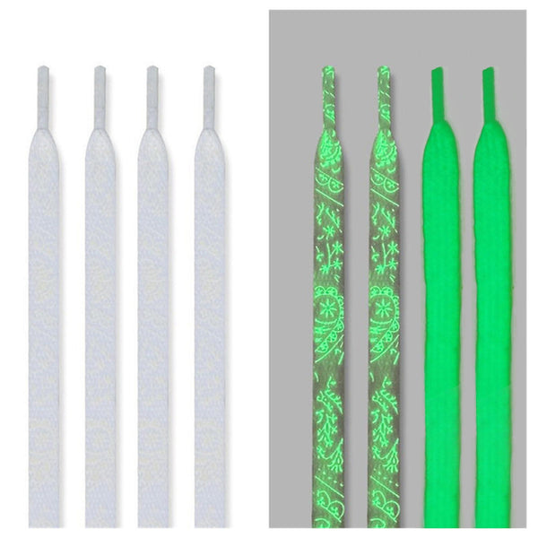 WFJ Glow In The Dark Shoe Laces 47 (120cm) Luminous All Sports Thick Flat Laces for Sneakers Fluorescent Shoestrings