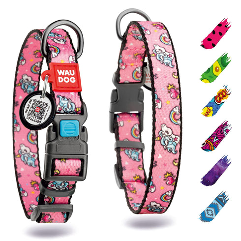 Nylon Dog Collar Adjustable Dog Collar for Large Dogs Small & Medium Dogs Breakaway Puppy Collars for Large Breed Dogs Boy & Girl Dog Collars with Durable Plastic Buckle and QR Dog Tag