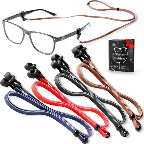 Eyeglass Chains for Women Men Premium ECO Leather Glasses Strap Holder Eyeglasses Chain Cords String Eyeglass Lanyards Holders Around Neck