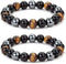 Black Obsidian Hematite Triple Protection Bracelet Blue Tiger Eye Beads Bracelets Lava Stone bracelets for Men and women 10MM or 8MM