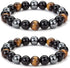 Black Obsidian Hematite Triple Protection Bracelet Blue Tiger Eye Beads Bracelets Lava Stone bracelets for Men and women 10MM or 8MM