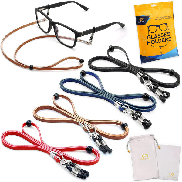 Eyeglasses Holder Strap Cord PREMIUM ECO LEATHER Eyeglasses String Holder Chain Necklace Glasses Cord Lanyard Eyeglass Retainer