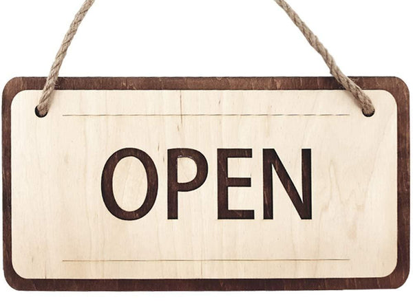 Wooden Open Closed Sign 15х7 Inch Wooden Rustic Open and Closed Sign for Business Wood Hanging Business Open Sign with Rope Double Sided Vintage Open signs for Shop Door Window Open Close Sign