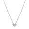 14k White Gold Polished Mini Heart Necklace