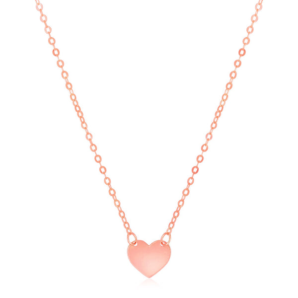 14k Rose Gold Polished Mini Heart Necklace