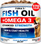 Omega 3 Fish Oil for Dogs 170 Chews Skin and Coat Supplement Omega 3 for Dogs Dry & Itchy Skin Relief Treatment Allergy Support Dog Anti Shedding Treats Shiny Coats EPA & DHA Salmon