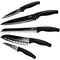 Kitchen Knife Set Professional Titanium Coated Stainless Steel Blades Dishwasher Safe Safety Sheaths 5 Knives