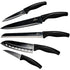 Kitchen Knife Set Professional Titanium Coated Stainless Steel Blades Dishwasher Safe Safety Sheaths 5 Knives