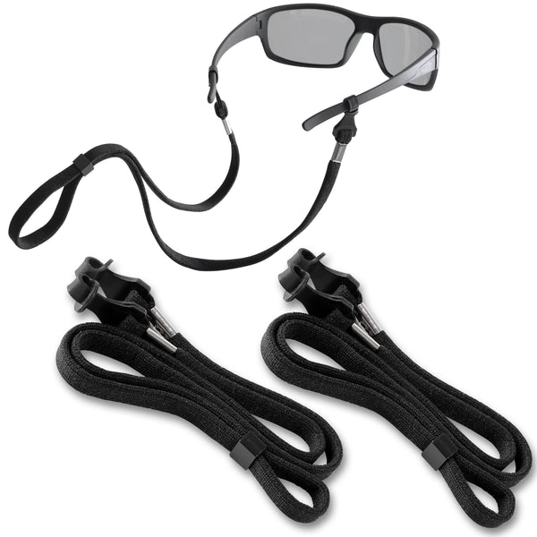 SIGONNA Eyeglasses String Holder Straps Cord - 2 Premium Eyeglass Chains for Men Women (Black)