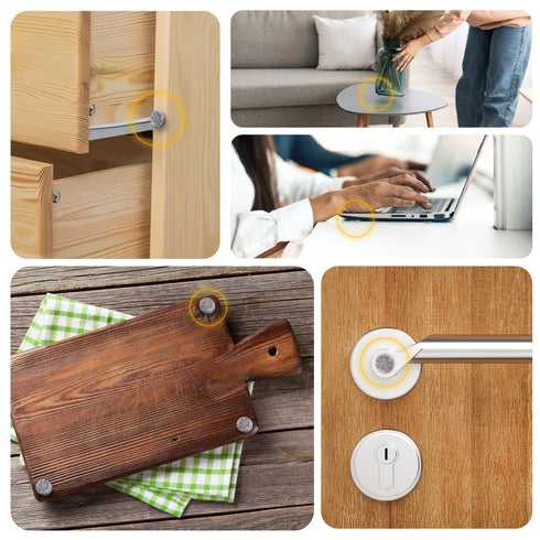 Felt Pads for Cabinet Doors 04 Diameter 128 PCS Grey Self Adhesive Felt Bumpers Felt Dots to Protect Glass Furniture Walls & Floor Door Bumpers to Prevent Slamming