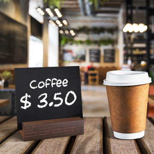 12 Pack Wood Place Card Holder Small Place Card Holders for Table Brown Table Number Holders for Wedding Table Sign Holders Picture Wooden Photo Holders for Tables Mini Place Card Stands