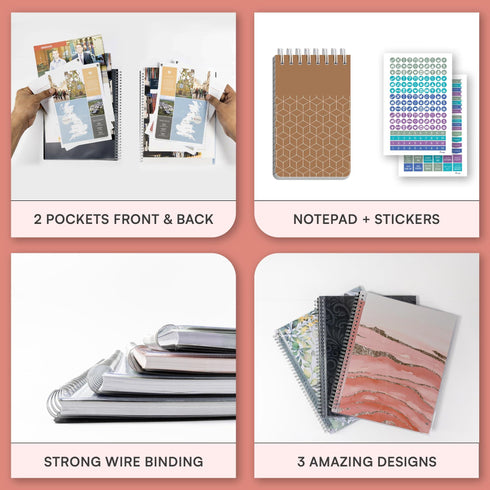 Aesthetic Planner Academic Year July 2024 June 2025 8.5 x11 with Weekly and Monthly Calendar pages Daily Planner for Office Teacher Student Work (Marble)