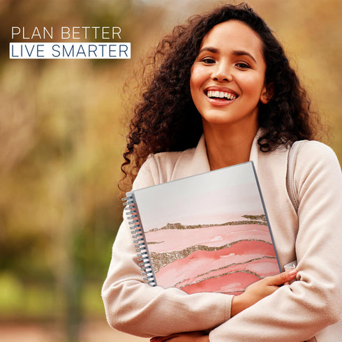 Aesthetic Planner Academic Year July 2024 June 2025 8.5 x11 with Weekly and Monthly Calendar pages Daily Planner for Office Teacher Student Work (Marble)