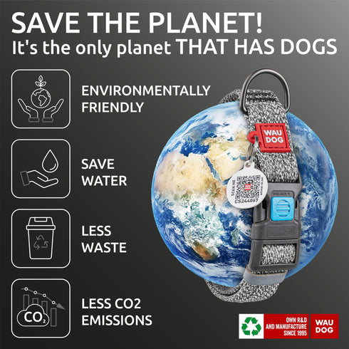 Reflective Cotton Dog Collar Eco Friendly Alt to Nylon Collar for Small Medium and Large Dogs Pet Collar with QR ID Tag Puppy Collar for Large Breed Dogs Adjustable Male Female Dog Collar