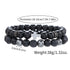 Black Obsidian Hematite Triple Protection Bracelet 10MM beads Set Blue Tiger Eye Beads Bracelets Lava Stone bracelets for Men Women (Hematite cross)