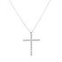 .925 Sterling Silver 1/6 Cttw Brilliant-Cut Diamond Miracle-Set Shared Prong Cross 18" Pendant Necklace (I-J Color, I2-I3 Clarity)