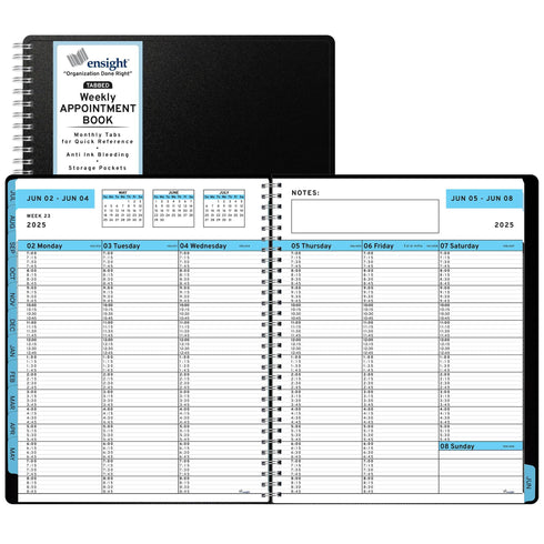 2024 2025 Appointment Book & Planner 8.5 x 11 inches Large Tabbed Daily Hourly Weekly Academic Planner Calendar & Schedule Book 15 Minute time Slots Business & Personal July 2024 June 2025 (Blue)