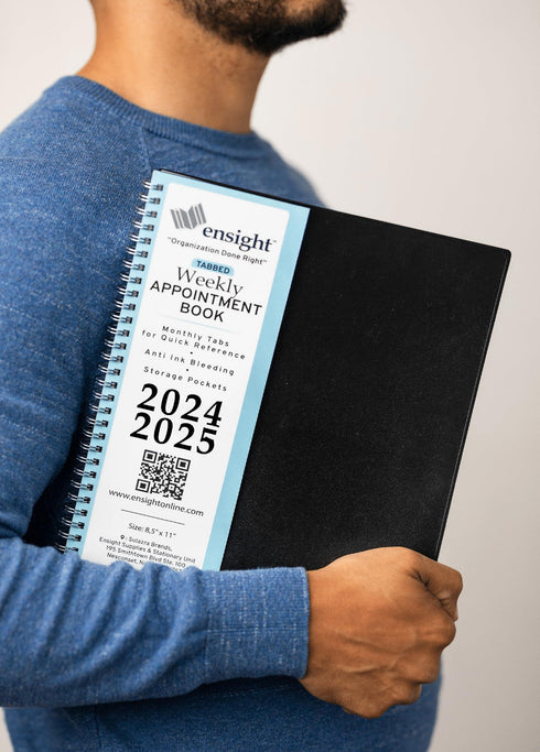 2024 2025 Appointment Book & Planner 8.5 x 11 inches Large Tabbed Daily Hourly Weekly Academic Planner Calendar & Schedule Book 15 Minute time Slots Business & Personal July 2024 June 2025 (Blue)