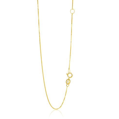 14k Yellow Gold Adjustable Box Chain 0.6mm
