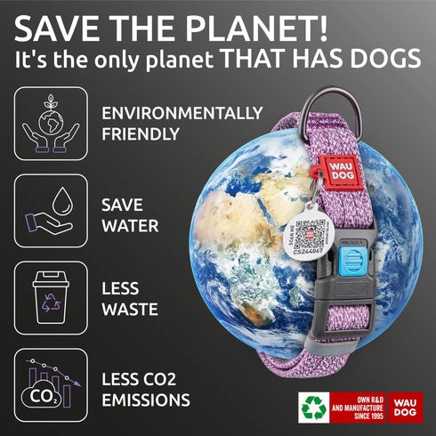 Reflective Cotton Dog Collar Eco Friendly Alt to Nylon Collar for Small Medium and Large Dogs Pet Collar with QR ID Tag Puppy Collar for Large Breed Dogs Adjustable Male Female Dog Collar