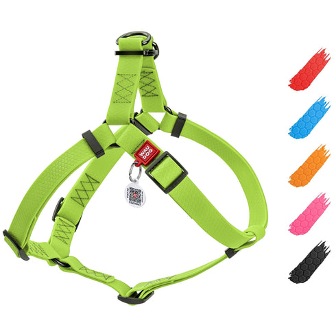Waterproof Dog Harness Adjustable Dog Harness for Large Dogs Small and Medium Dogs Heavy Duty Dog Harness with Durable Metal Clasp and QR Dog Tag Boy & Girl Dog Harness Green (24 35in)