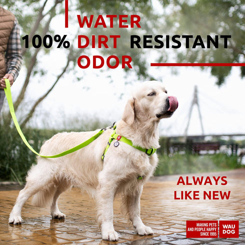 Waterproof Dog Harness Adjustable Dog Harness for Large Dogs Small and Medium Dogs Heavy Duty Dog Harness with Durable Metal Clasp and QR Dog Tag Boy & Girl Dog Harness Green (24 35in)