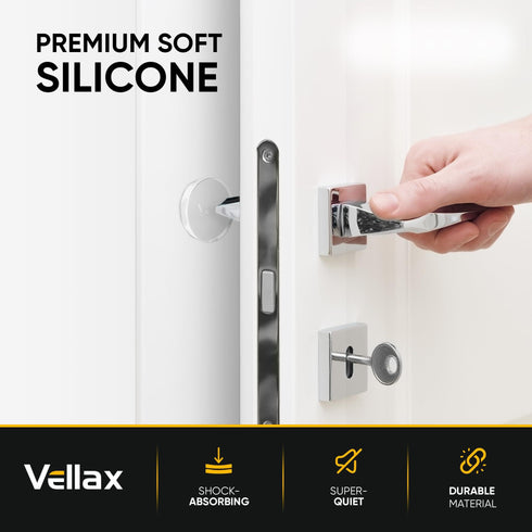 Wall Protectors 4 Pcs of Clear Rubber Knob Self Adhesive Guard Door Bumper Reusable Solution for Stopping Damage & Noise from Doors in Your Home or Office Durable Shock Absorbent Discreet