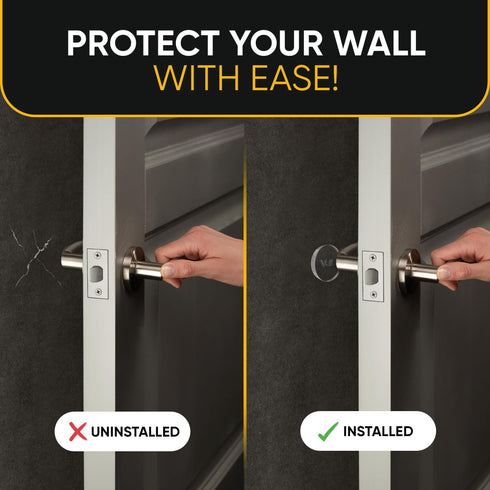 Wall Protectors 4 Pcs of Clear Rubber Knob Self Adhesive Guard Door Bumper Reusable Solution for Stopping Damage & Noise from Doors in Your Home or Office Durable Shock Absorbent Discreet