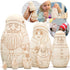 AEVVV Unfinished Russian Christmas Crafts Set 7 pcs Unpainted Christmas Nesting Dolls Blank Paint Your Own Matryoshka Father Frost Snow Maiden Snowman