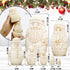 AEVVV Unfinished Russian Christmas Crafts Set 7 pcs Unpainted Christmas Nesting Dolls Blank Paint Your Own Matryoshka Father Frost Snow Maiden Snowman