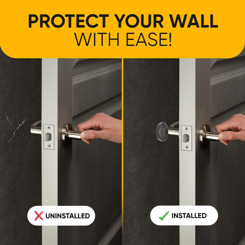Wall Protectors 4 Pcs of Clear Rubber Knob Self Adhesive Guard Door Bumper Reusable Solution for Stopping Damage & Noise from Doors in Your Home or Office Durable Shock Absorbent Discreet