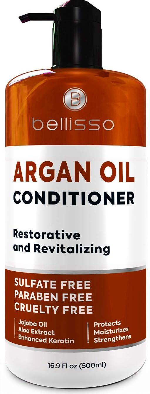 Argan Oil Conditioner Sulfate Free with No Parabens Moroccan Botanicals for Women and Men Professional Moisturizing Anti Frizz Hydrating Solution for Dry Wavy Curly and Color Treated Hair