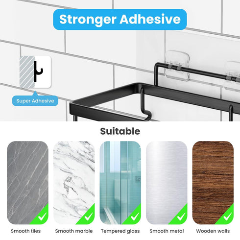 3 Pack Shower Caddy Adhesive Strips Strong Replacement Adhesives for Shelves Caddies Racks and Basket Holders