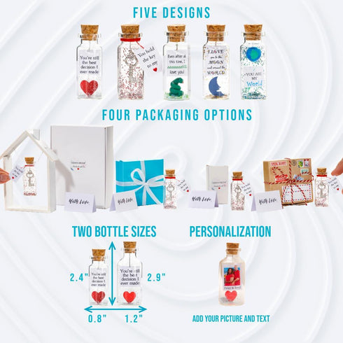 Kseniya Revta Anniversary Present for Her & Him Valentines Day Romantic Gift to Boyfriend Girlfriend Message I Love You Gifts Wife Husband (Moon in Big Bottle I Love You Gift Bottle)