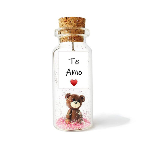 Mensaje romántico en una botella para regalar a tu novio o novia Tarro de los deseos con una tarjeta para tu esposo o esposa (Te Amo Gift Bottle)