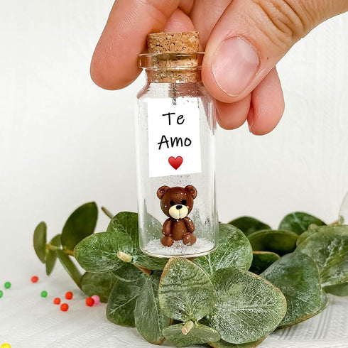 Mensaje romántico en una botella para regalar a tu novio o novia Tarro de los deseos con una tarjeta para tu esposo o esposa (Te Amo Gift Bottle)