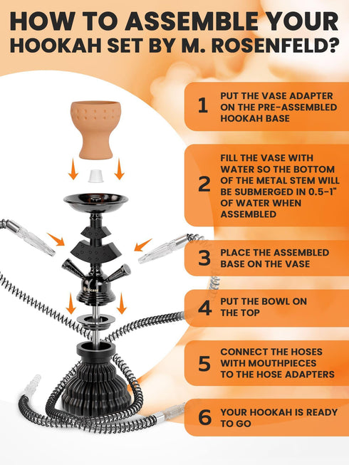 Orange Hookah Set 2 Hose Hookah – LilOne 12” Orange Mini Hookah Combo Kit