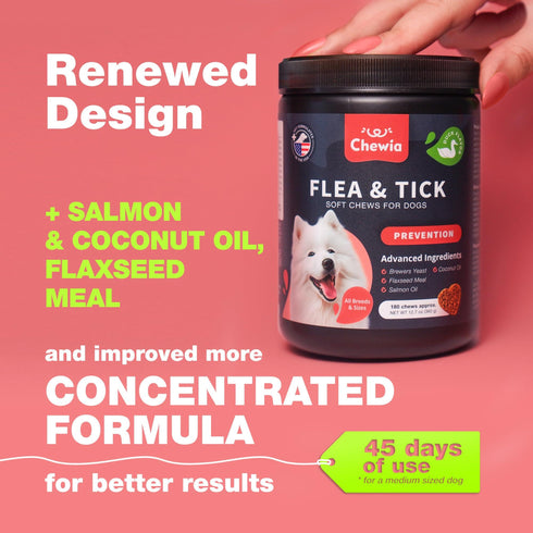 Dog Flea and Tick Treatment Chews Flea and Tick Prevention for Dogs Flea & Tick Chewables Natural Dog Flea & Tick Control Soft Treats Flea Chewables for Dogs Immune Support Supplement
