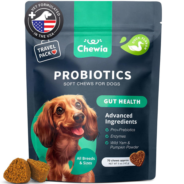 Probiotics for Dogs Support Gut Health Immunity Yeast Balance Itchy Skin Allergies Dog Probiotics and Digestive Enzymes Coprophagia Deterrent for Dogs 180 Probiotic Chews for Dogs