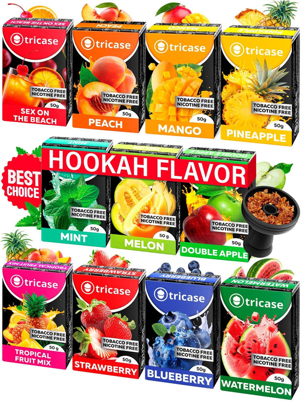 11 pcs Shisha Hookah Flavors Set 1.7 oz Each Sex on the Beach Melon Peach Hookah Flavor Mint Pineapple Double Apple Hookah Flavor Strawberry Blueberry Tropical Fruit Mix Watermelon Mango