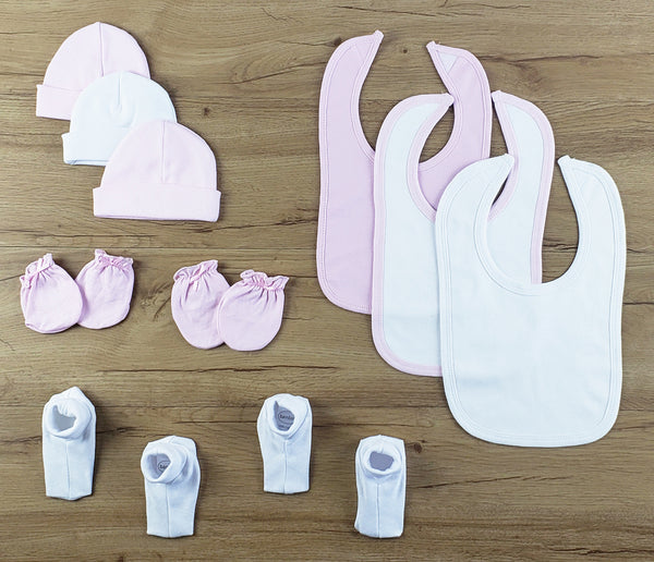10 Pc Set Of Bibs, Caps, Booties Ls_0641