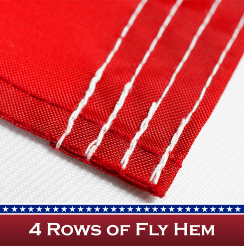 American Flag 210D Embroidered Polyester 2.5x4 Ft - with Pole Sleeve