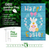G128 Combo Pack: Garden Flag Stand Black 36 in x 16 in & Garden Flag Happy Easter Decoration Rabbit Gnome with Eggs 12"x18" Double-Sided Blockout Fabric