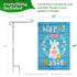 G128 Combo Pack: Garden Flag Stand Black 36 in x 16 in & Garden Flag Happy Easter Decoration Rabbit Gnome with Eggs 12"x18" Double-Sided Blockout Fabric